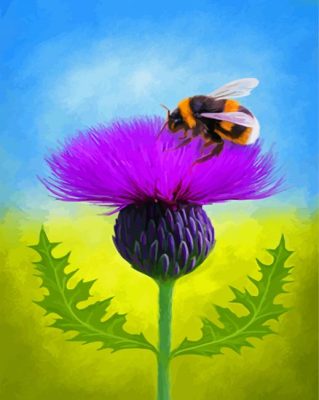 Aesthetic Bee Thistle Paint By Numbers