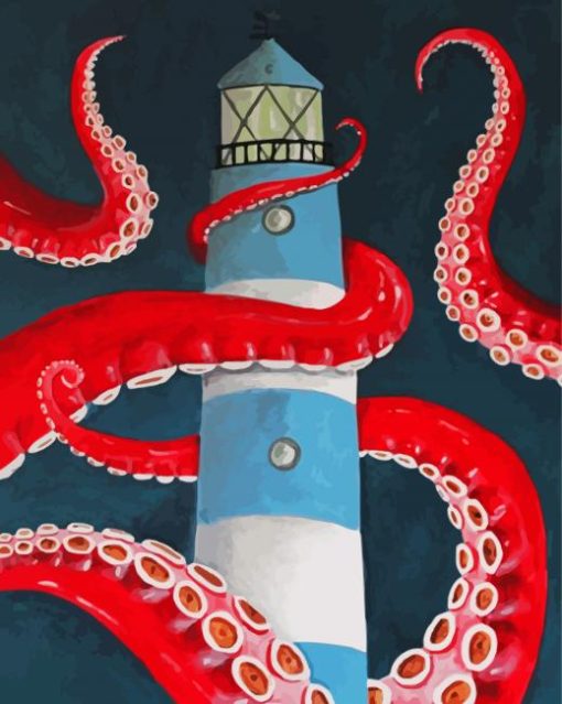 Aesthetic Lighthouse And Octopus Paint By Numbers