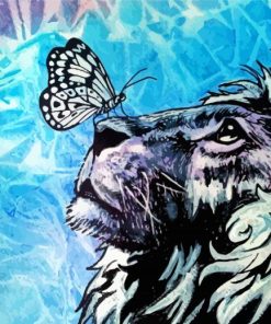 Aesthetic Lion With Butterfly Paint By Numbers