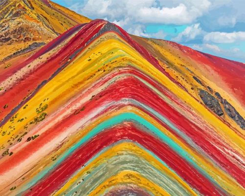 Aesthetic Rainbow Mountain Peru Paint By Numbers