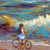 Aesthetic Woman Riding Bicycle Paint By Numbers