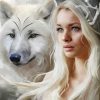 Aesthetic Blonde Woman Wolf Paint By Numbers