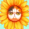 Aesthetic Cat Sunflower Paint By Numbers