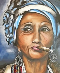 Aesthetic Cuban Lady Smoking Paint By Numbers