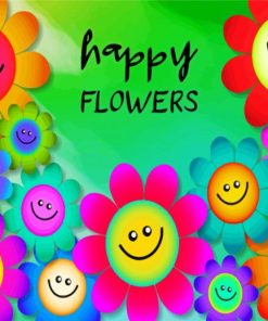 Aesthetic Happy Flowers Paint By Numbers