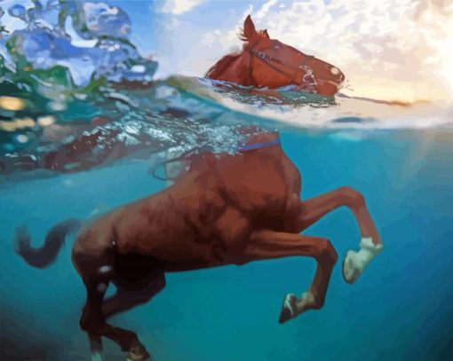 Aesthetic Horse In Water Paint By Numbers