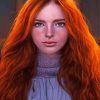 Aesthetic Redhead With Freckles Art Paint By Numbers