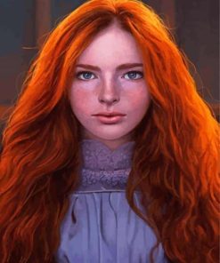 Aesthetic Redhead With Freckles Art Paint By Numbers