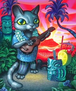 Aesthetic Tiki Cat Paint By Numbers