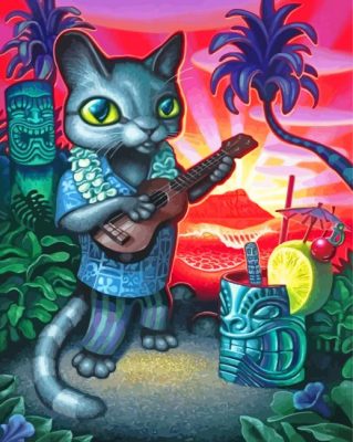 Aesthetic Tiki Cat Paint By Numbers