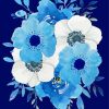 Aesthetic White And Blue Flowers Paint By Numbers