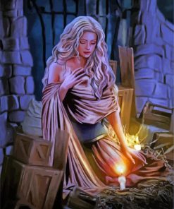 Aesthetic Woman With Candle Paint By Numbers