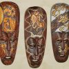 African Wood Masks Paint By Numbers