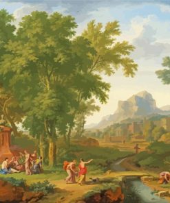 Arcadian Landscape With A Bust Of Flora Huysum Art Paint By Numbers