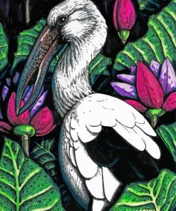 Asian Openbill Art Paint By Numbers