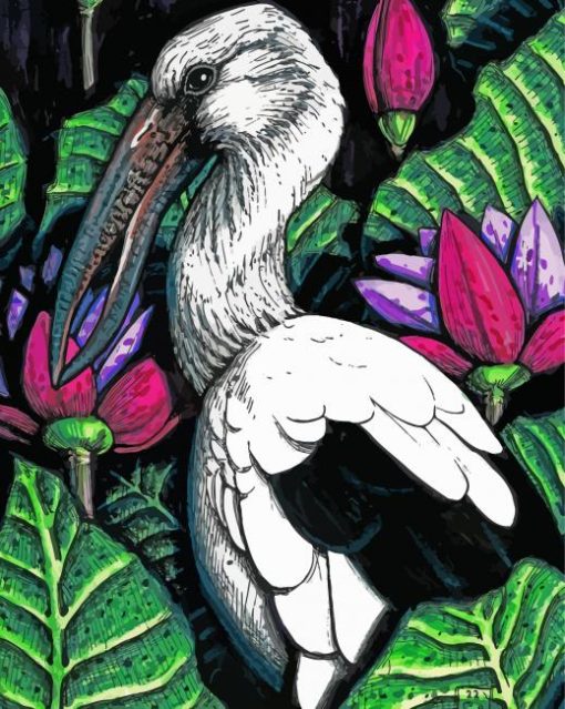 Asian Openbill Art Paint By Numbers