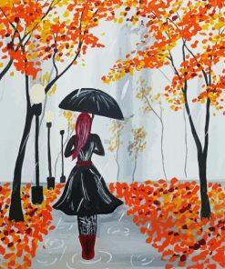 Autumn Stroll Girl Art Paint By Numbers