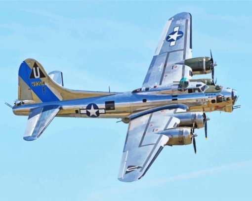 B17 Bomber In Flight Paint By Numbers