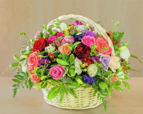 Basket Of Flowers Paint By Numbers