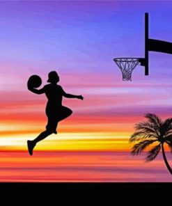 Basketball Player Silhouette Paint By Numbers