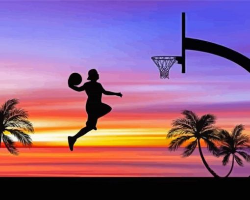 Basketball Player Silhouette Paint By Numbers