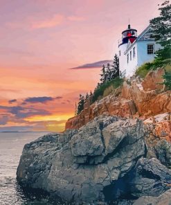 Bass Harbor Lighthouse Termont Maine Paint By Numbers