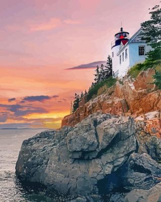 Bass Harbor Lighthouse Termont Maine Paint By Numbers