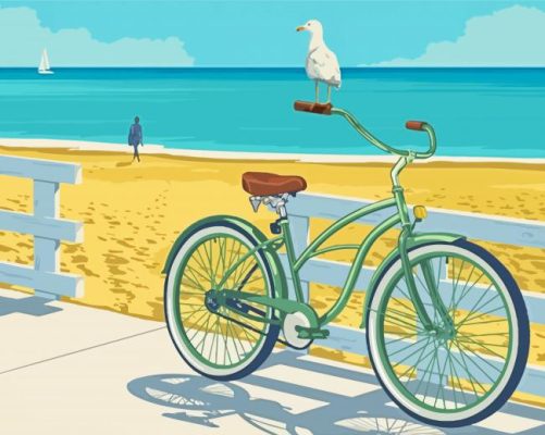 Beach Bike Paint By Numbers