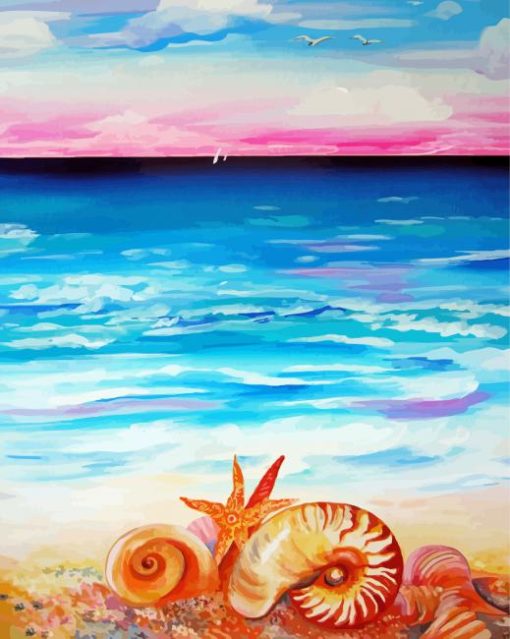 Beach Shells Art Paint By Numbers