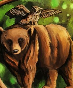 Bear And Owl Art Paint By Numbers