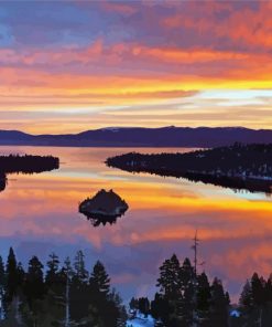 Beautiful Sunset In Emerald Bay Paint By Numbers