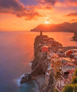 Beautiful Sunset In Vernazza Paint By Numbers