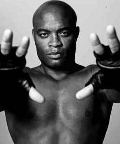 Black And White Anderson Silva Paint By Numbers