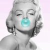 Black And White Marilyn Monroe Blowing Bubble Paint By Numbers