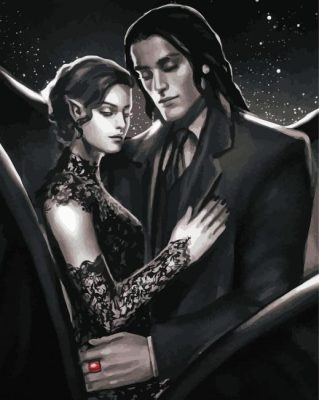 Black And White Vampire Couple Paint By Numbers