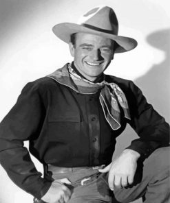 Black And White Young John Wayne Paint By Numbers