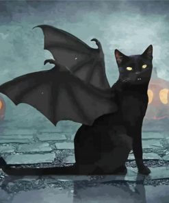 Black Bat Cat Paint By Numbers