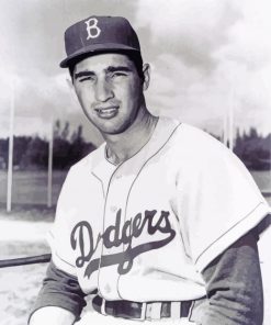 Black And White Baseballer Sandy Koufax Paint By Numbers