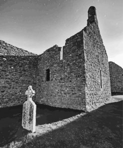 Black And White Clonmacnoise Paint By Numbers