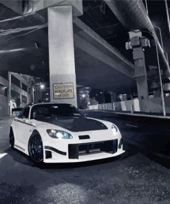 Black And White Honda S2000 Car Paint By Numbers