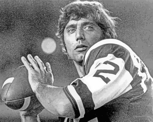 Black And White Joe Namath Paint By Numbers