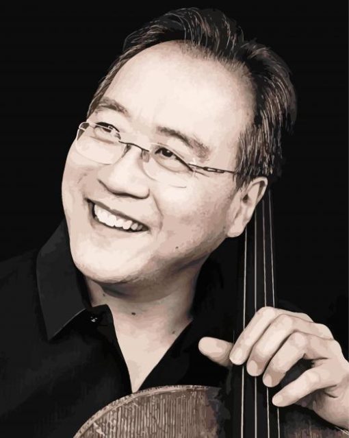 Black And White Yo Yo Ma Paint By Numbers