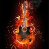 Black Flaming Guitar Paint By Numbers