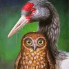 Black Necked Crane And Owl Paint By Numbers