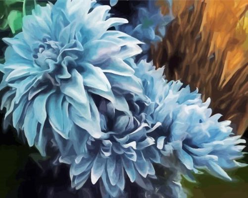 Blue Dahlias Paint By Numbers