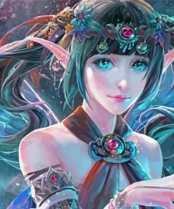 Blue Fairy Elf Paint By Numbers