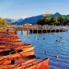 Boats In Derwentwater Side Paint By Number