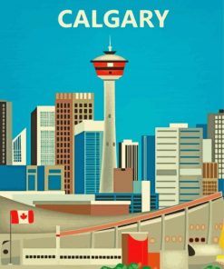 Calgary Alberta City Poster Paint By Numbers