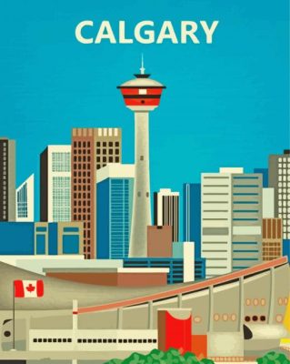 Calgary Alberta City Poster Paint By Numbers