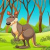 Cartoon Tree Kangaroo Paint By Number